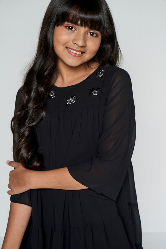 Starry Night Black Dress, Black, image 4